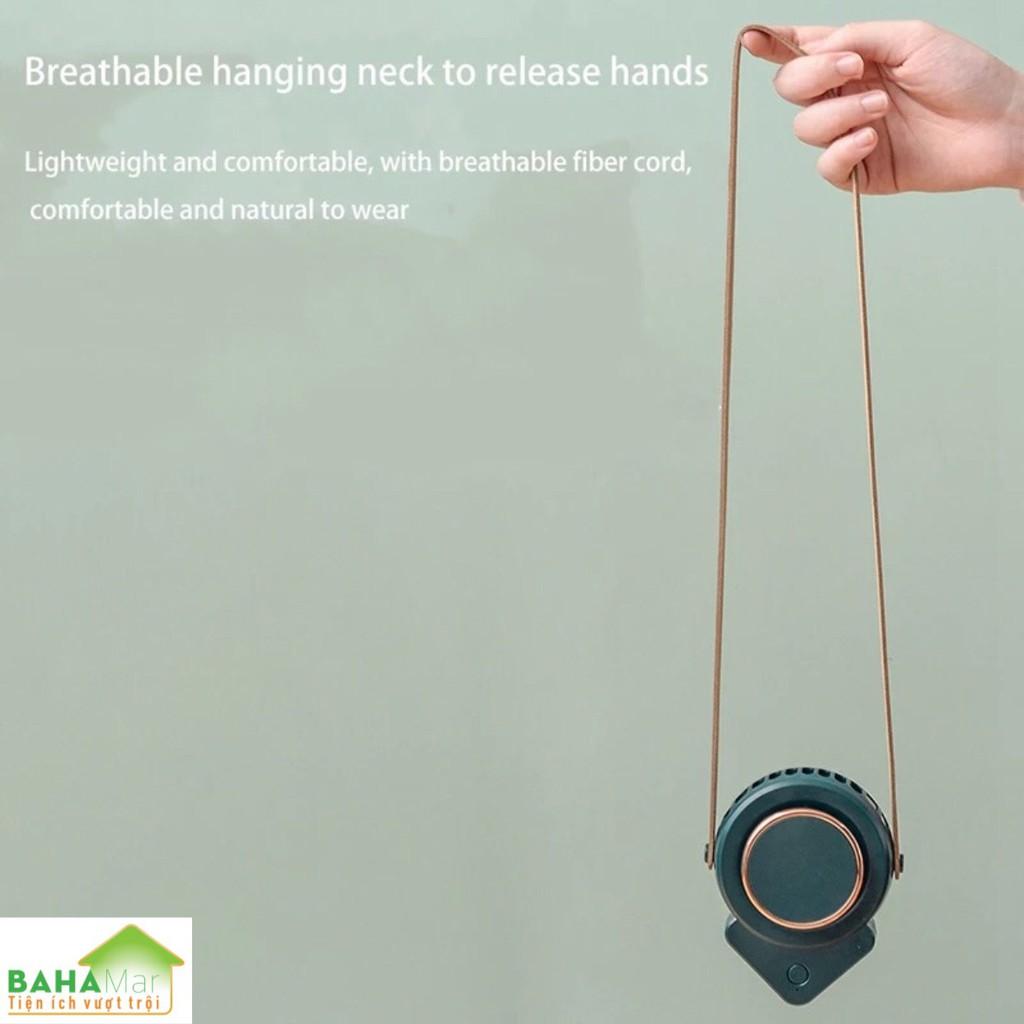 QUẠT MINI CẦM TAY 3 BÁNH RĂNG CÓ THỂ ĐIỀU CHỈNH CÓ DÂY ĐEO CỔ LÀM MÁT "BAHAMAR" gió thổi rộng và luồng không khí mạnh mẽ