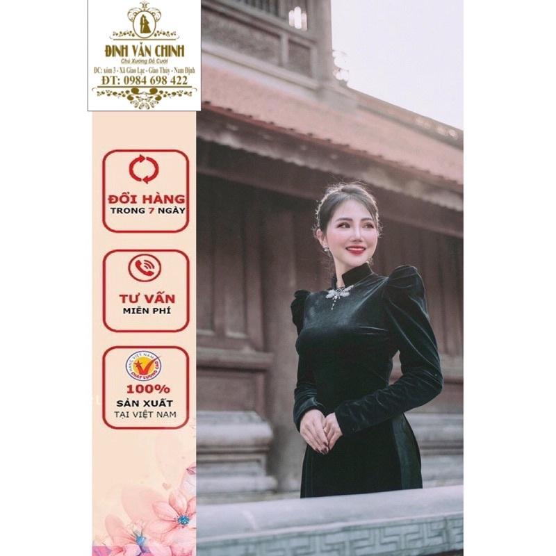 Áo dài chụp xinh_nhung cao cấp