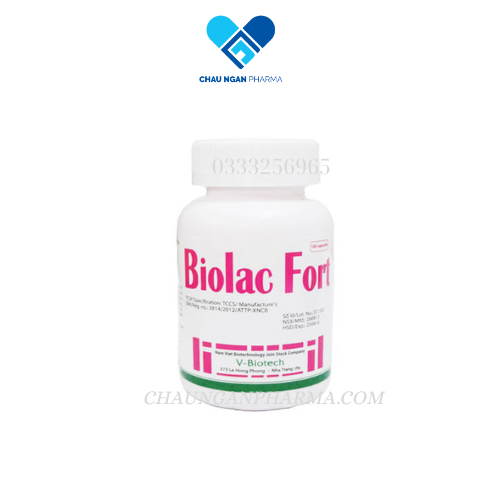 Men tiêu hóa Biolac Fort tăng cường hệ tiêu hóa , giảm đau bụng đầy hơi Hộp/Chai 100 viên