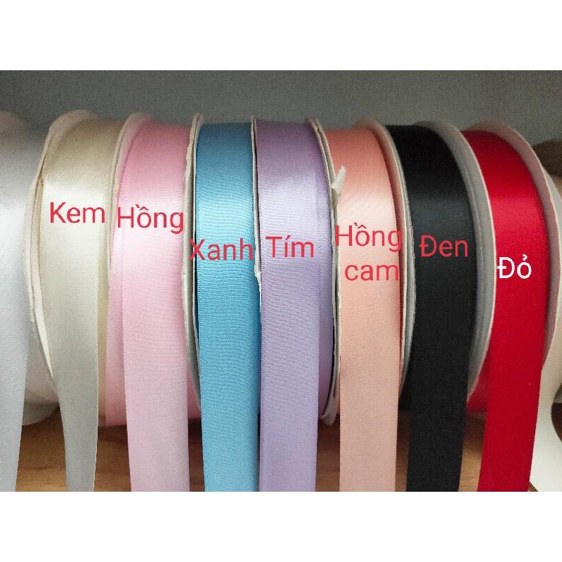 5m ruy băng satin 2 mặt 2,5cm làm phụ kiện handmade