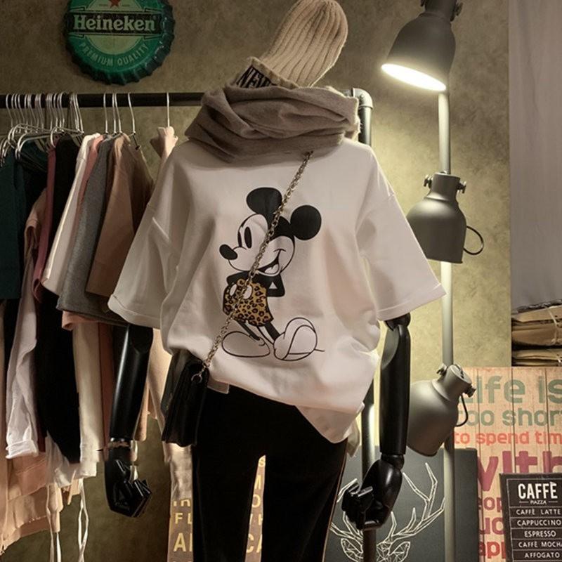 Áo Thun Tay Ngắn Dáng Rộng In Hình Hoạt Hình