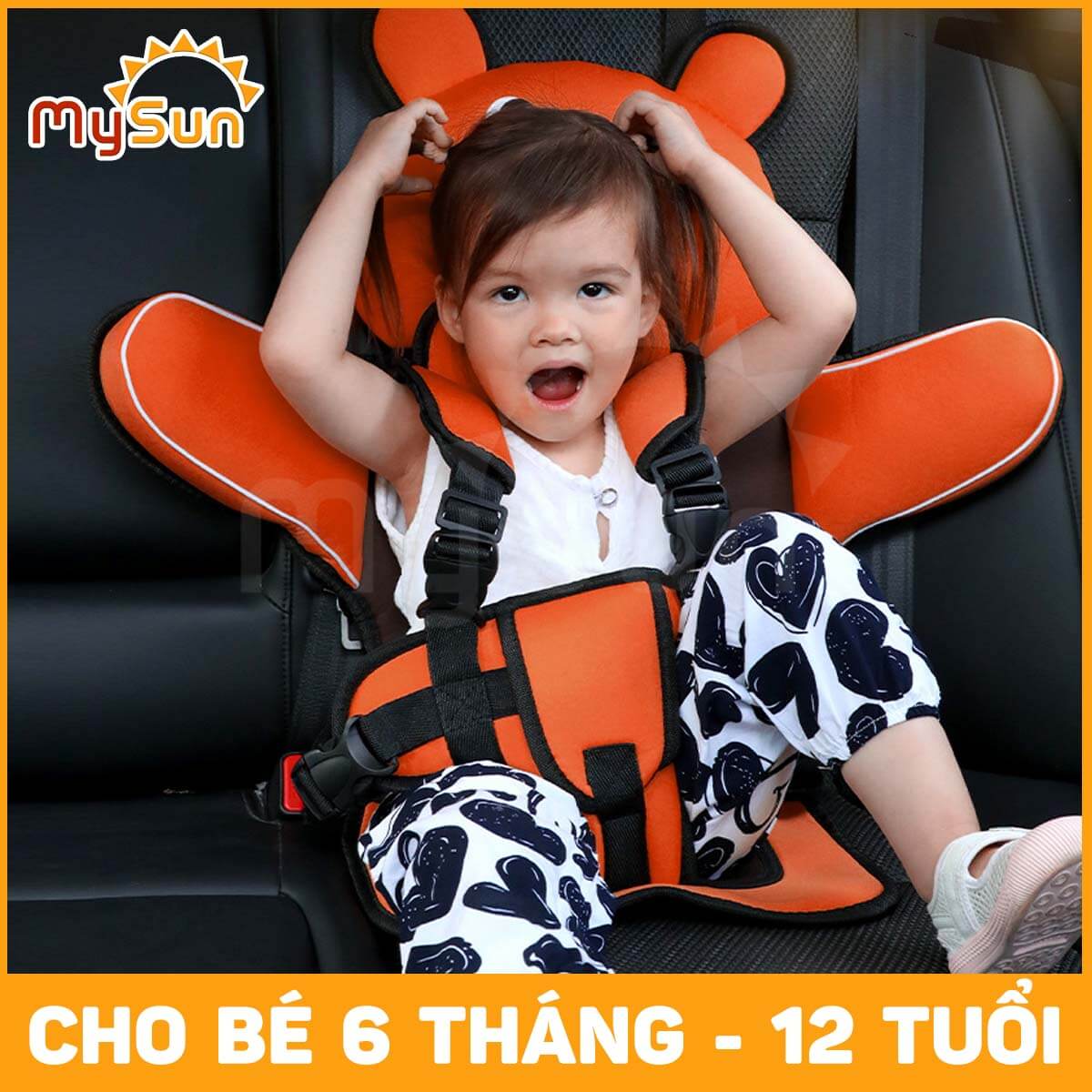 Ghế ngồi ô tô oto cho em bé 1 2 3 4 5 tuổi an toàn trên xe hơi MySun