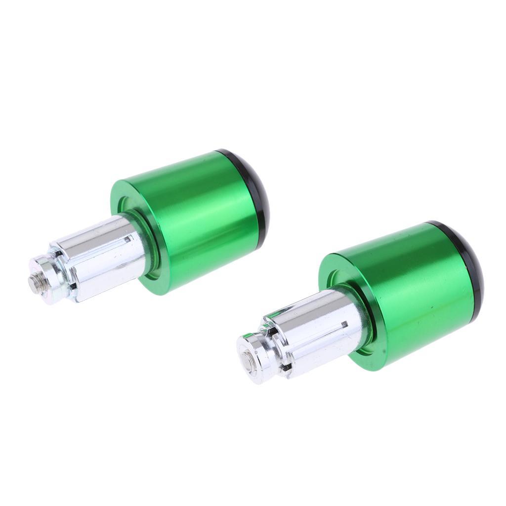 CNC Aluminum Motorcycle Handlebar Grip Plugs Bar End Caps for Yamaha Gold + Green