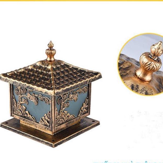 (GIẢM GIÁ SỐC) Đèn Trụ Cổng Mái Chùa Hình Lá Thông,Đèn Trang Trí Sân Vườn Chống Nước