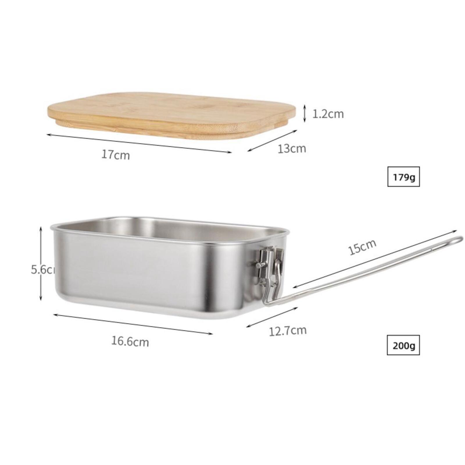 Bento Box Bamboo Lids Bento Box Lunch Box for Adults Kids, Leak-Proof Stainless Steel Bento Box Easy Wash for Outdoor Camping Travel