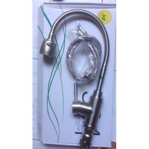 Vòi rửa chén nóng lạnh lò xo inox 304 + TẶNG KÈM 2 DÂY CẤP NƯỚC