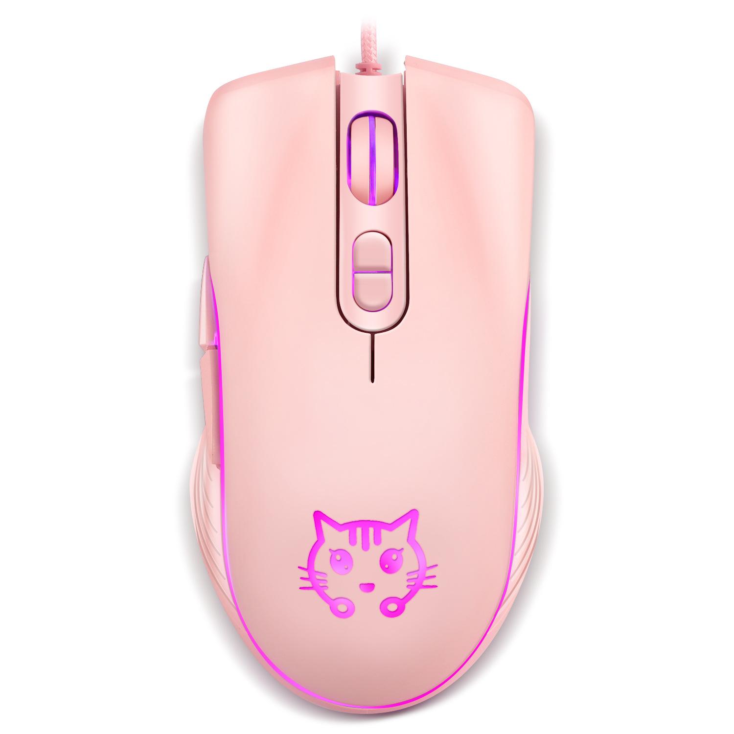 USB Chuột Chơi Game Có Dây Hồng Máy Tính Chuyên Nghiệp Thể Thao Điện Tử Chuột 2400 DPI Nhiều Màu Sắc Backlit Silent Chuột Lol Dữ Liệu laptop
