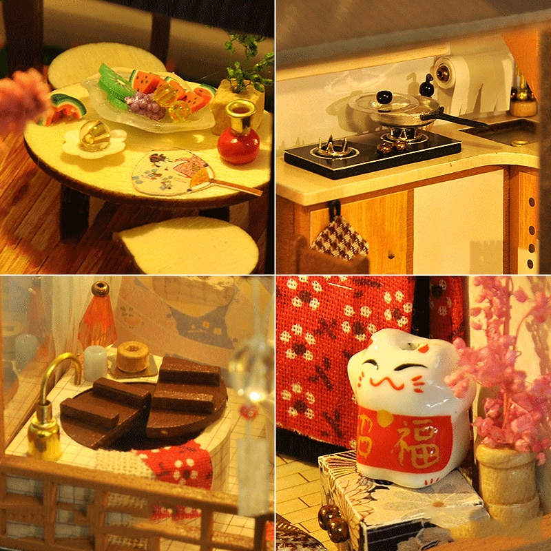 Mô hình nhà DIY Doll House A Day Of Okayama Kèm Mica Chống bụi