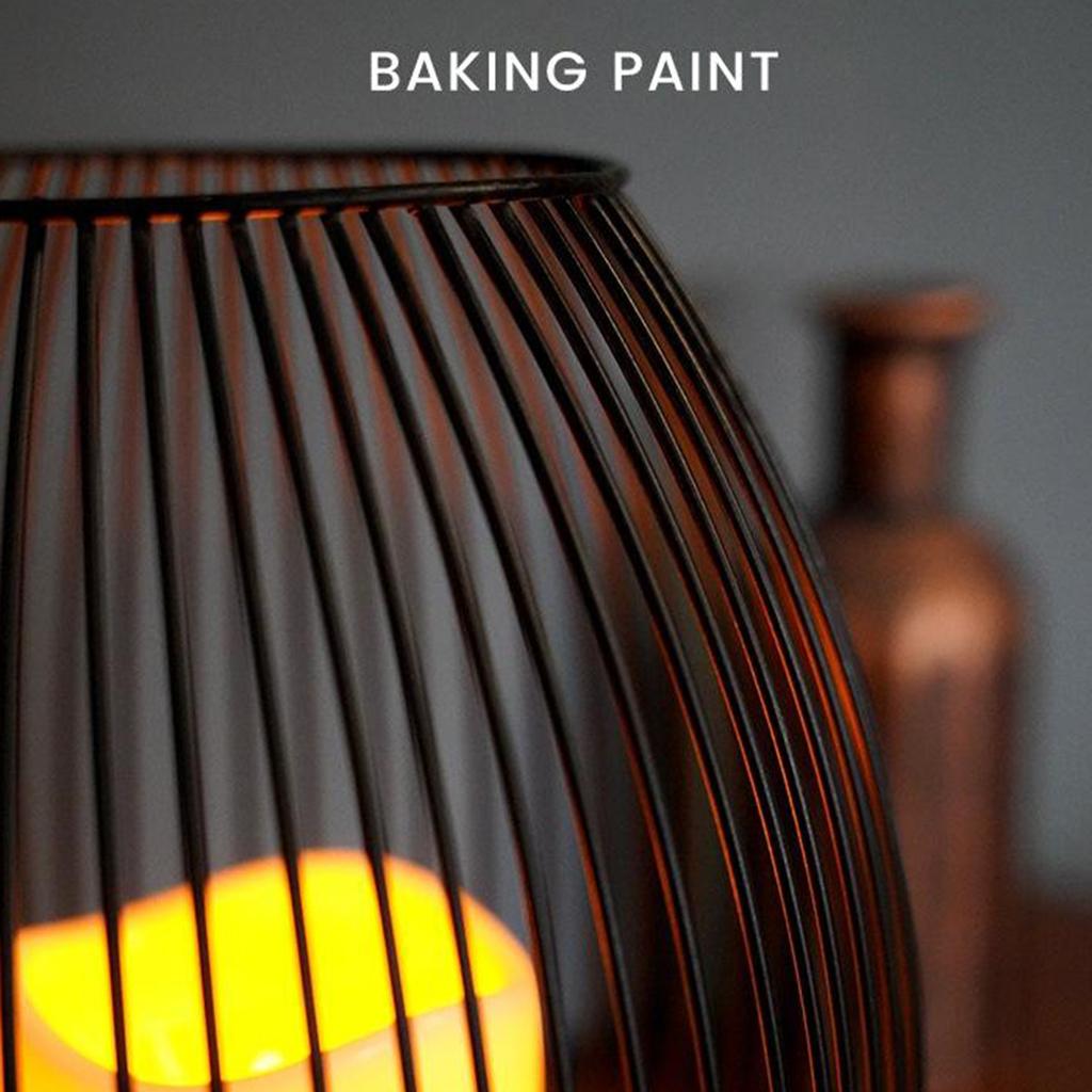 Iron Wire Candle Holder LED Candle Home Living Room Parties Decorations - S