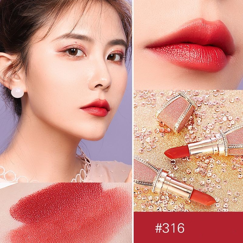 Son thỏi hình nơ WodWod Diamond Enamel Bow Lipstick(Tặng kèm 1 mặt nạ môi)