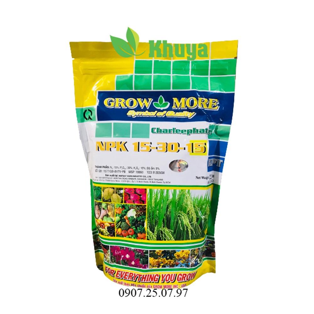 Phân bón Growmore NPK 15-30-15 túi 1kg Dưỡng cây - Xanh lá