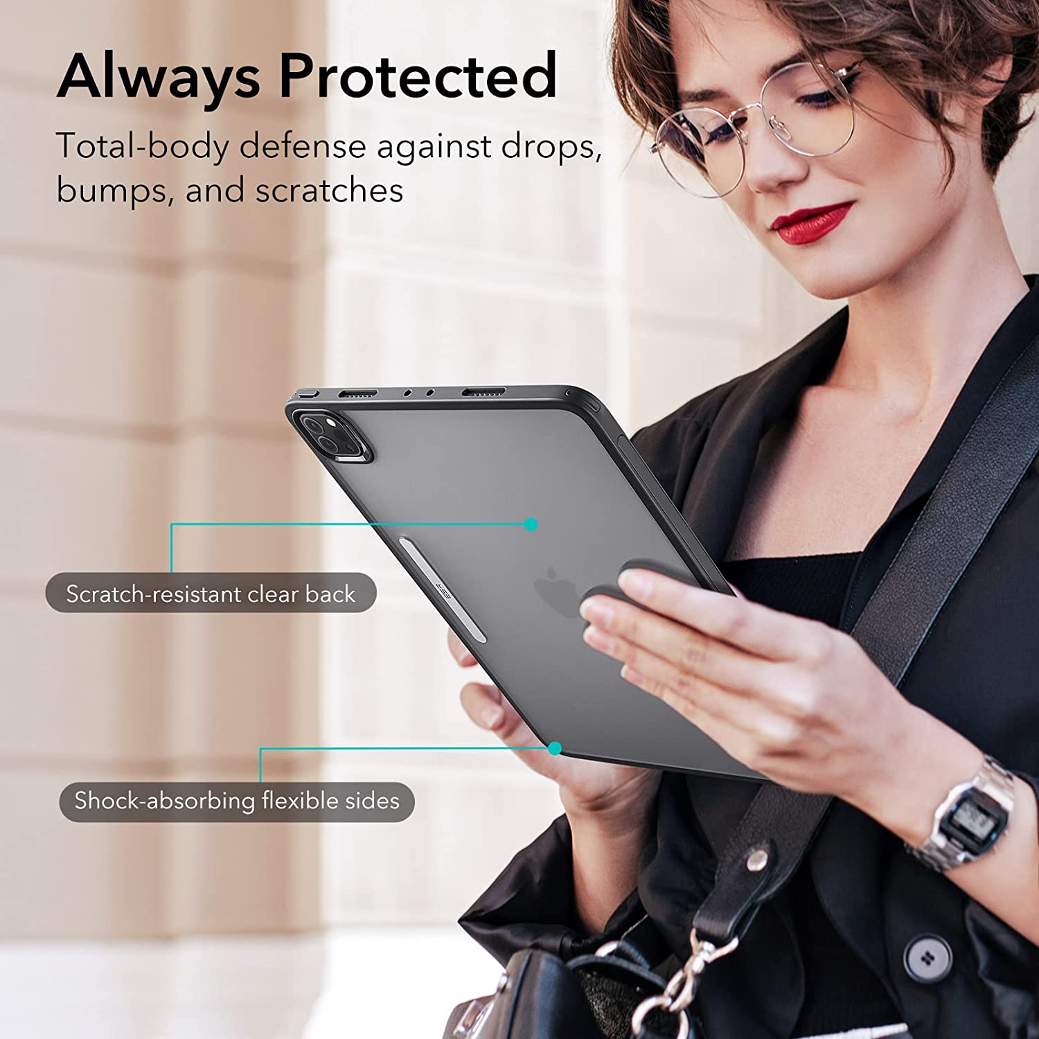 Bao Da dành cho iPad Pro 12.9 inch 2022/2021 ESR Ascend Hybrid Trifold Case - Hàng Chính Hãng
