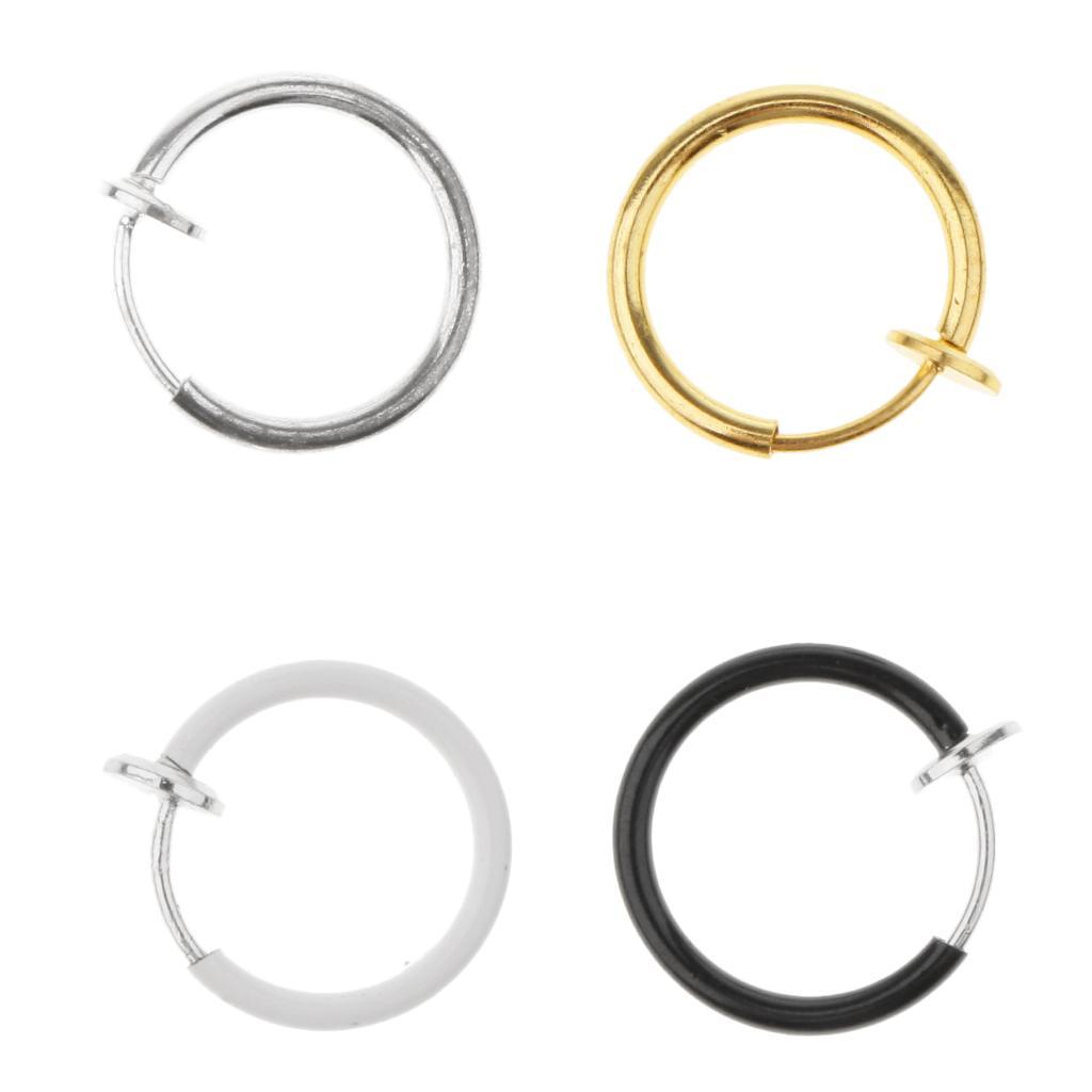 4pcs Ear Hoops Lip Nose Septum for Women No Piercing Jewelry