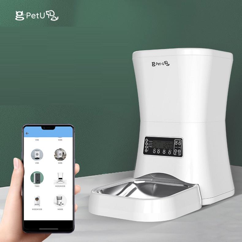 Máy cho mèo ăn tự động, dung tích lớn 11L, cài đặt 3 bữa ăn cơ bản, sử dụng cả 2 nguồn điện cả dây cắm và pin - GD460