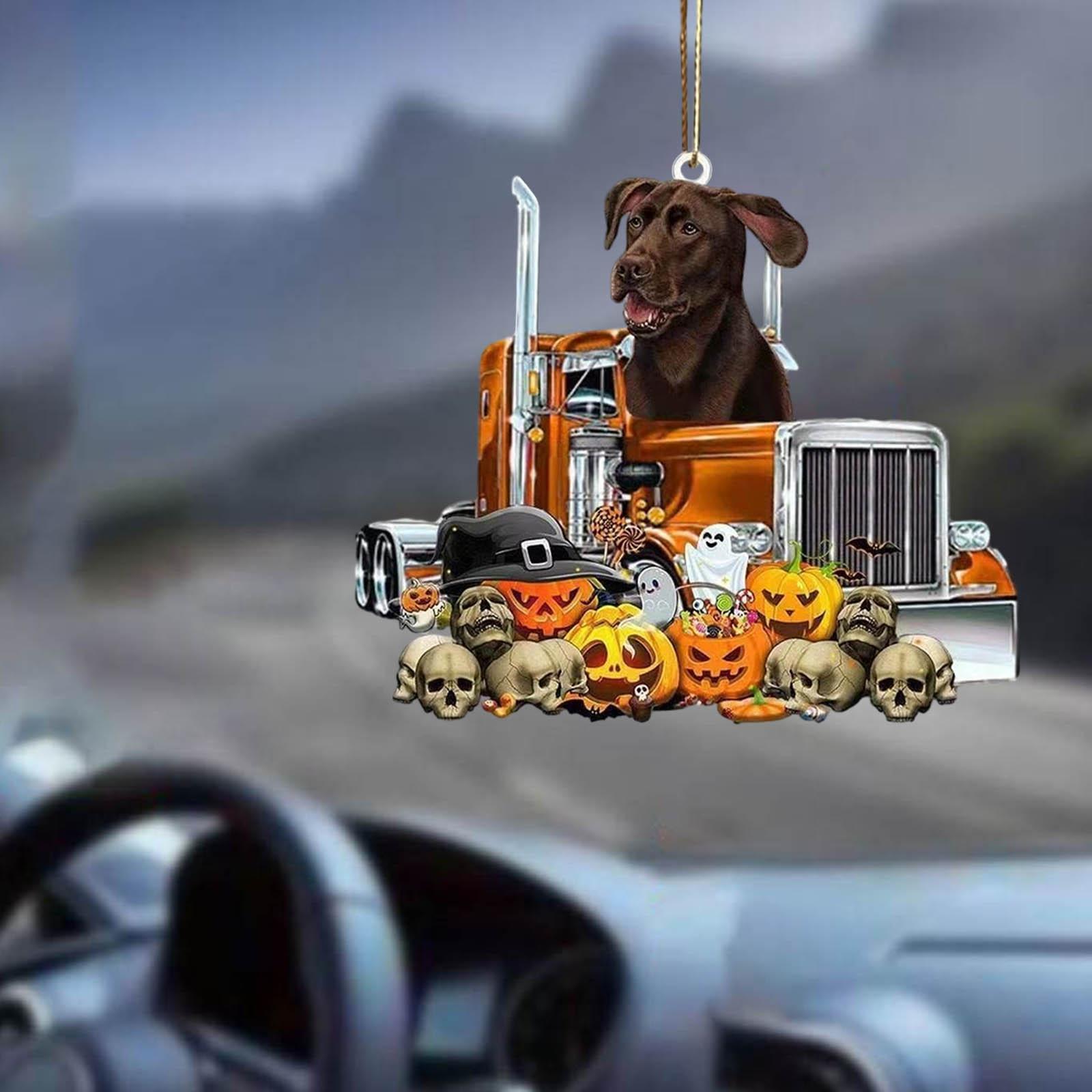 Funny Car Pendant/ Halloween Pumpkin Halloween Decor Lovely Auto Rearview Mirror Pendants Rear View Mirror Charm for Table