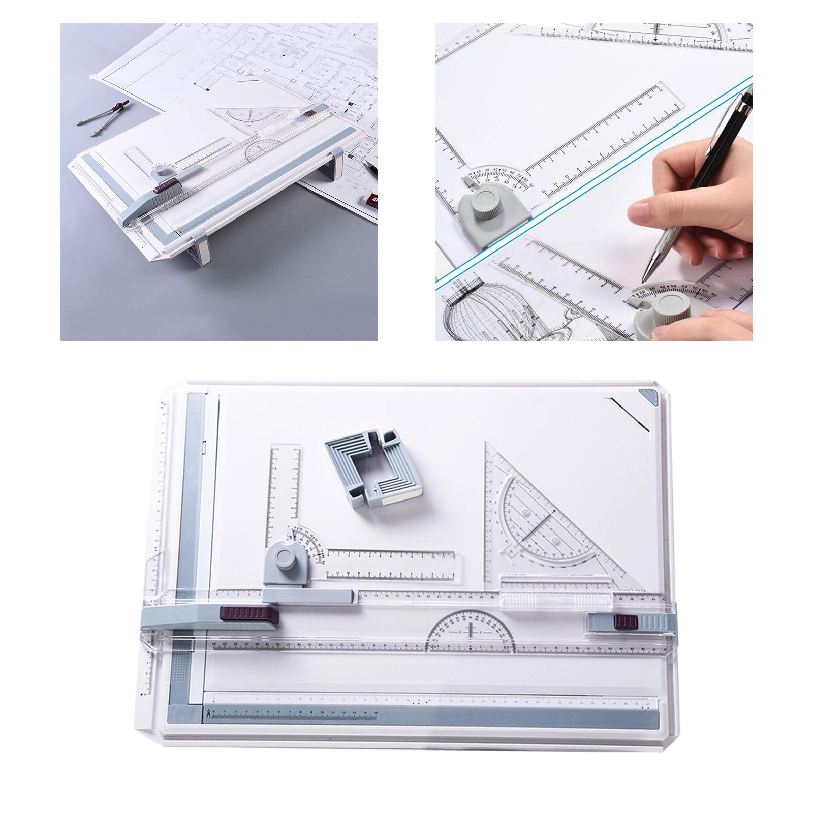 A3 Drawing Board Drafting Table Measuring System Protractor Sliding Ruler