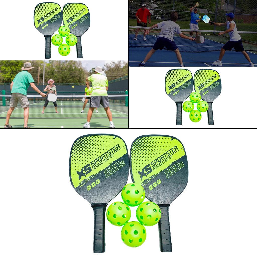 Pickleball Paddle Set, Pickleball Rackets with Cushion Comfort Grip, Pickleball Set of 2 Pickleball Paddles, 4 Balls, 1 Pickleball Bag