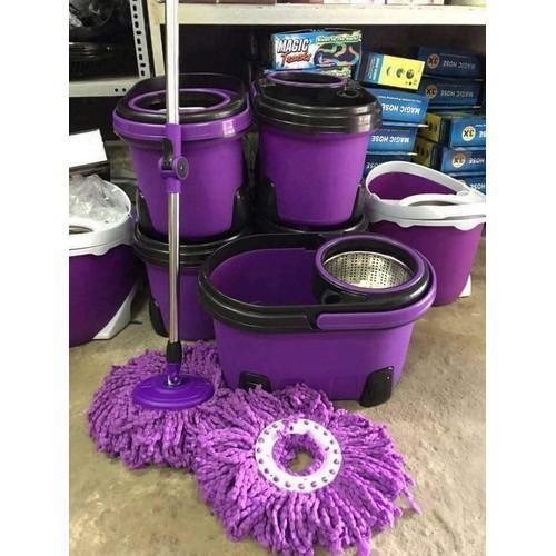 Bộ Chổi Lau Nhà Xoay 360 Độ Gồm Chậu, Cây Lau Nhà Và 2 Bông Lau - CH Hương Thị Miễn Phí Vận Chuyển