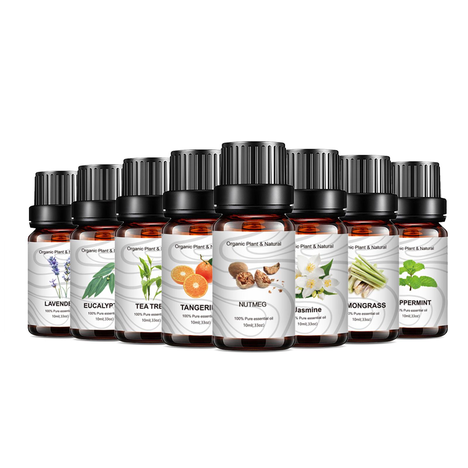 8 chai tinh dầu nguyên chất & tự nhiên 10ml, dành cho máy xông tinh dầu