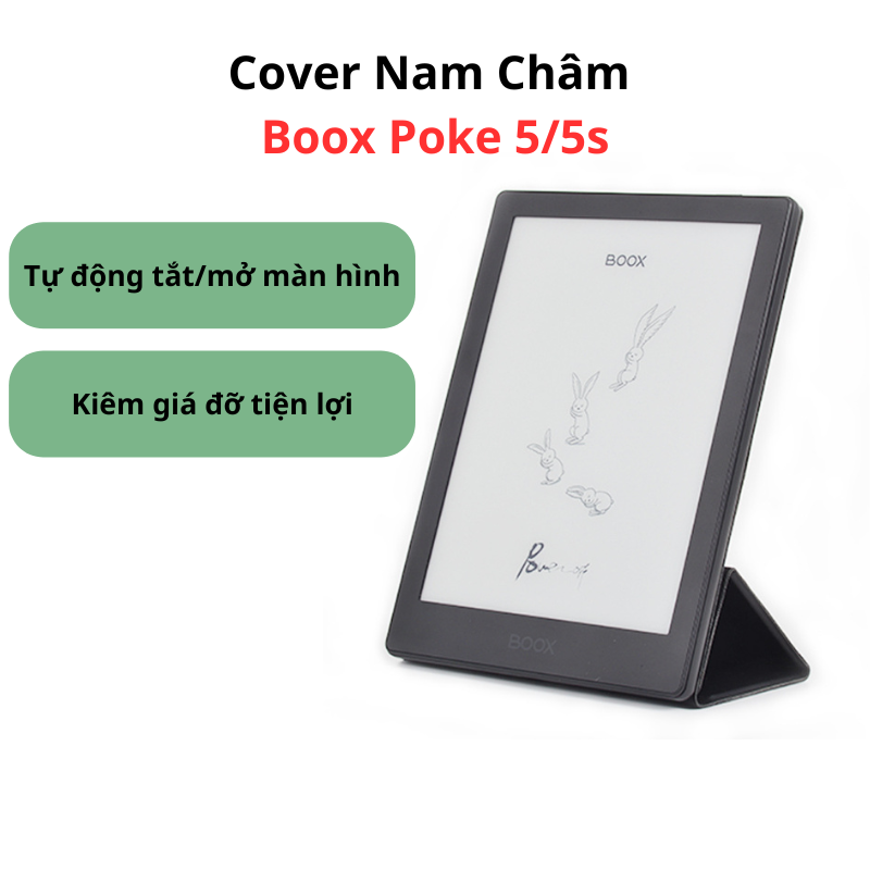 Bao Da Cover Cho Boox Poke 5/5s, Case Kiêm Giá Đỡ