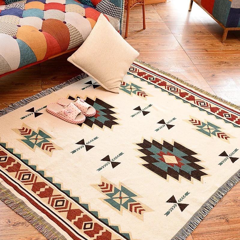 Khăn phủ Vintage Vải Cotton Cao Cấp Nhập Khẩu Sử dụng 2 mặt 130x180