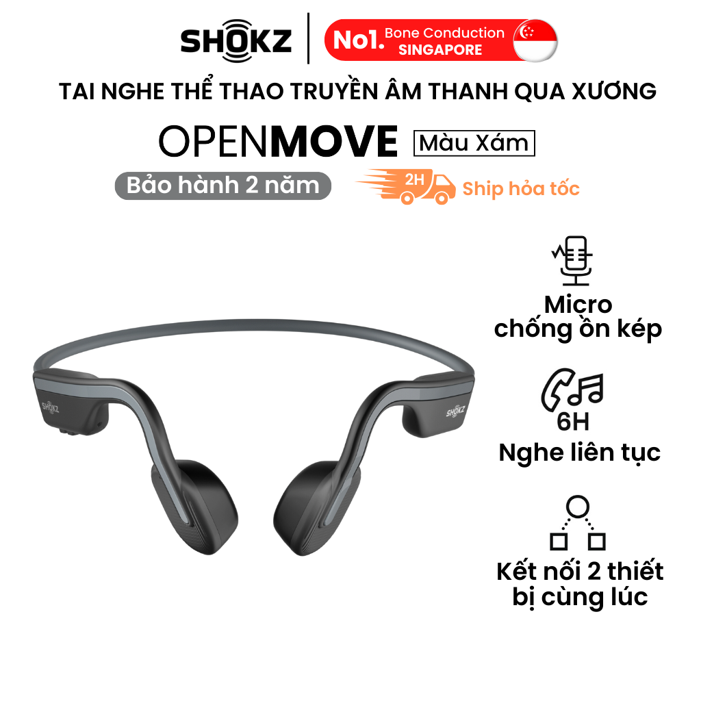 Tai Nghe Bluetooth Thể Thao Truyền Âm Thanh Qua Xương SHOKZ OPEN MOVE S661  - Hàng chính hãng