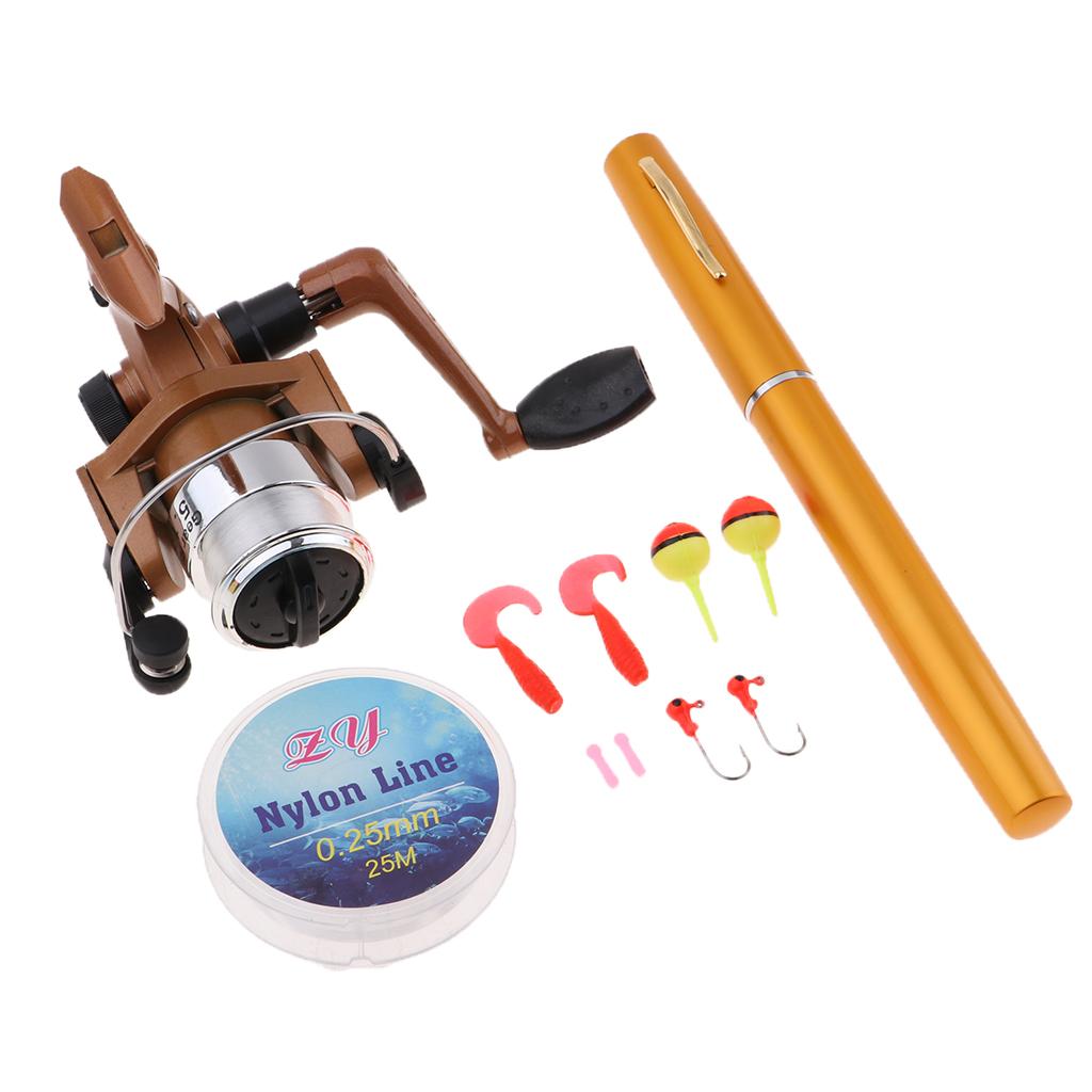 Mini Portable Pocket Fish Pen Shape Aluminum Alloy Fishing Rod Reel