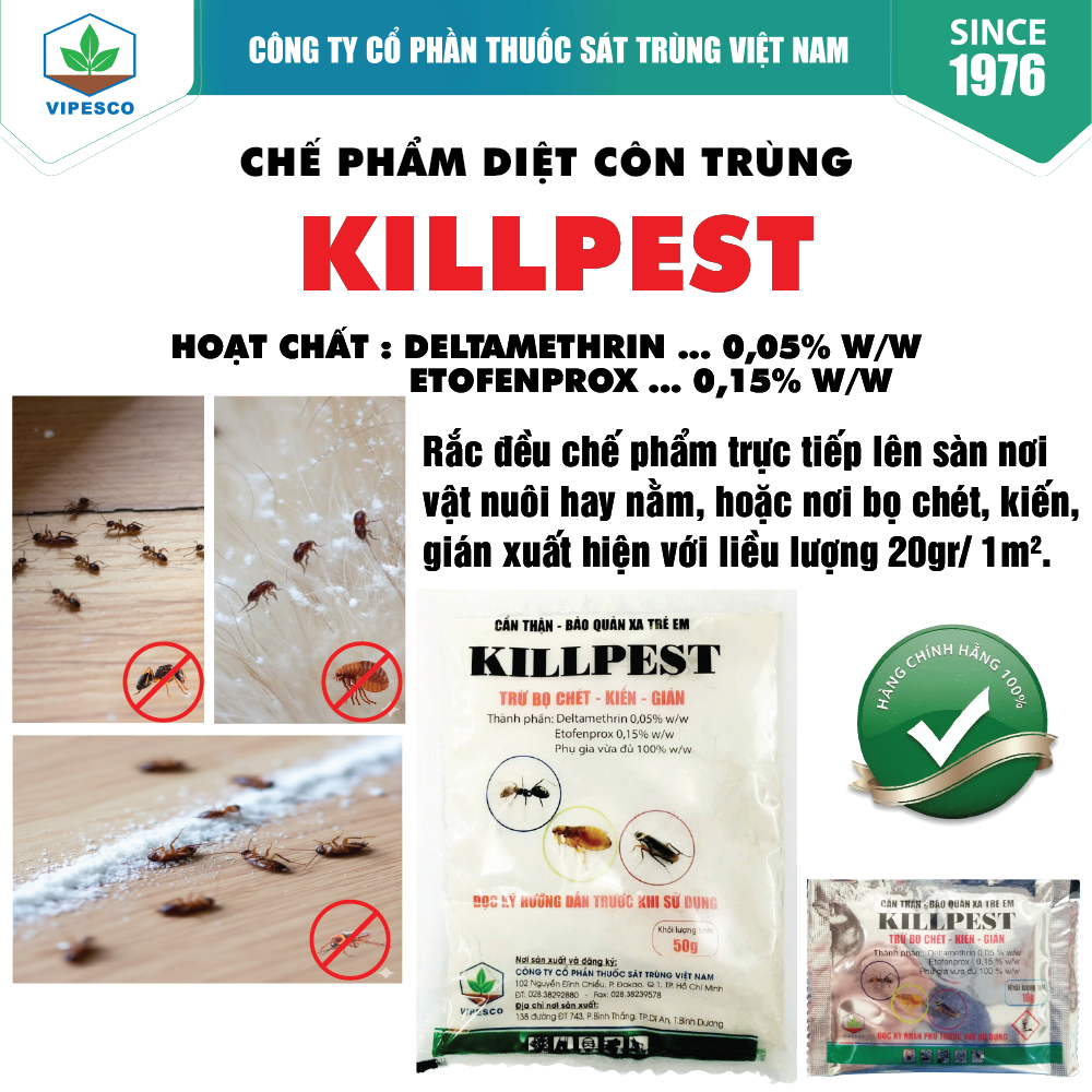 KILLPEST-50GR - DIỆT TRỪ BỌ CHÉT, KIẾN, GIÁN
