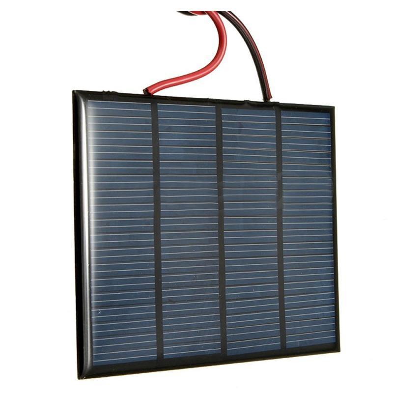 Tấm Pin Năng Lượng Mặt Trời Mini 1.5w 12v Với Dây Cáp 1m