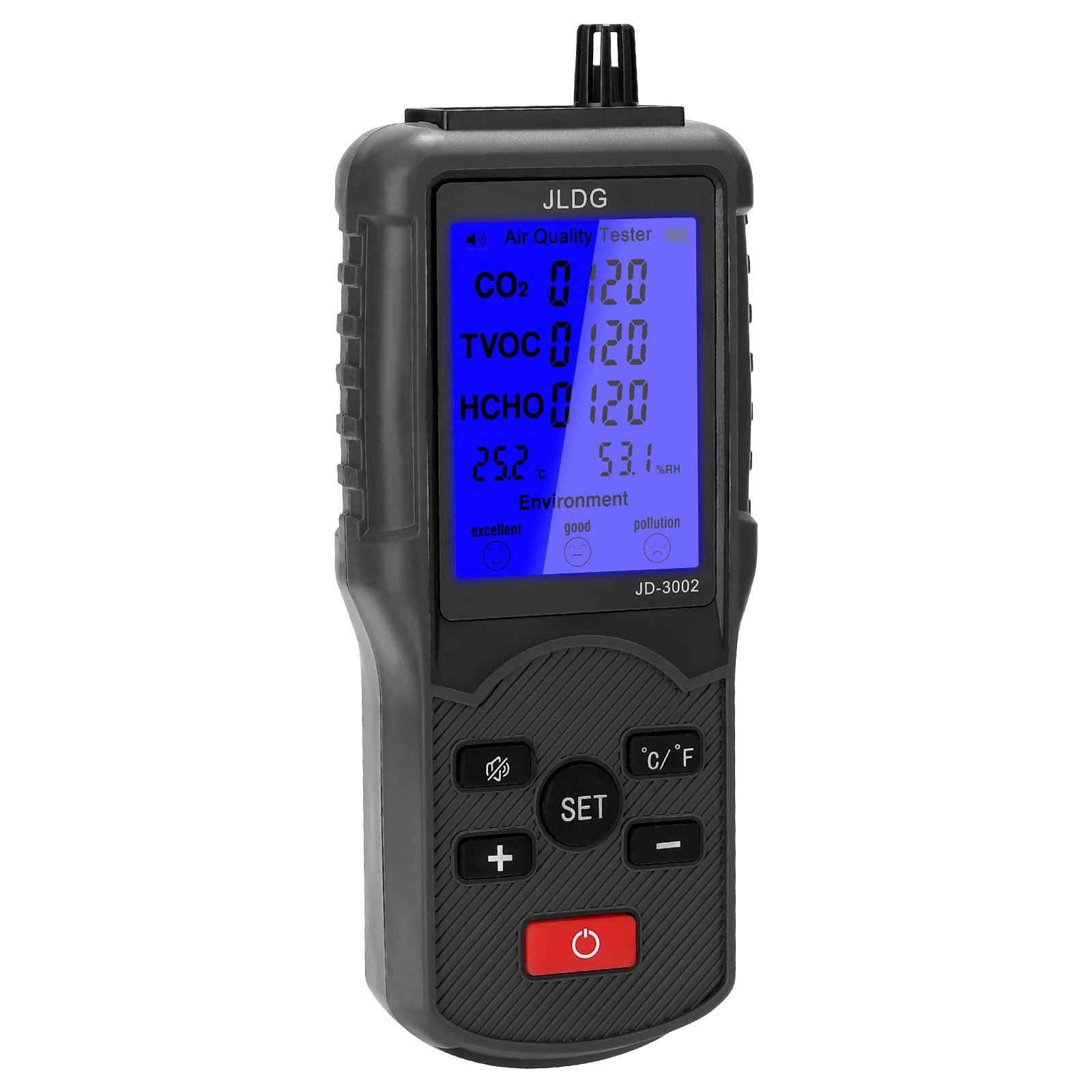 Multifunctional Air Quality Tester CO2 TVOC Meter Temperature Humidity Measuring Device with USB Cable