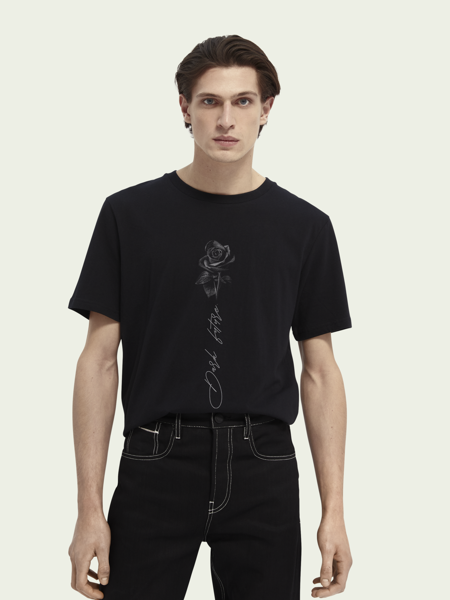 Áo thun tay lỡ dáng rộng Unisex chất Cotton BLACK ROSE