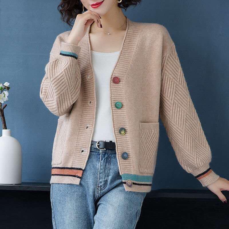 áo cardigan len nữ, áo khoác thu đông hàng quảng châu cao cấp