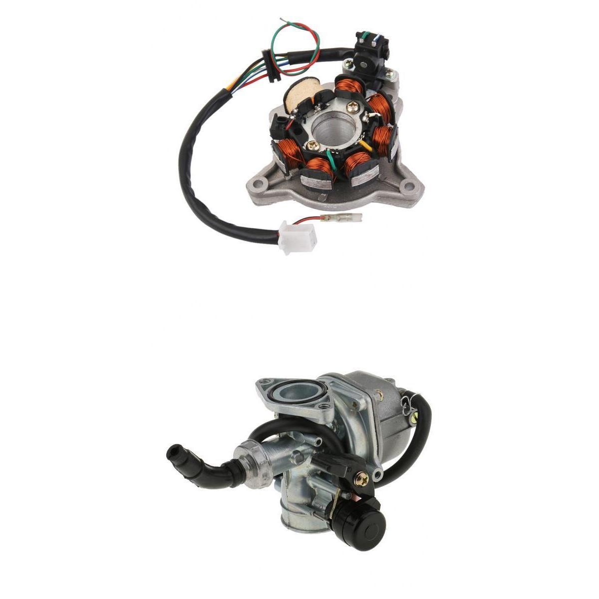 PZ19 Carburetor CARB + Magneto Stator For Honda ATV Pit Dirt Bike Choke