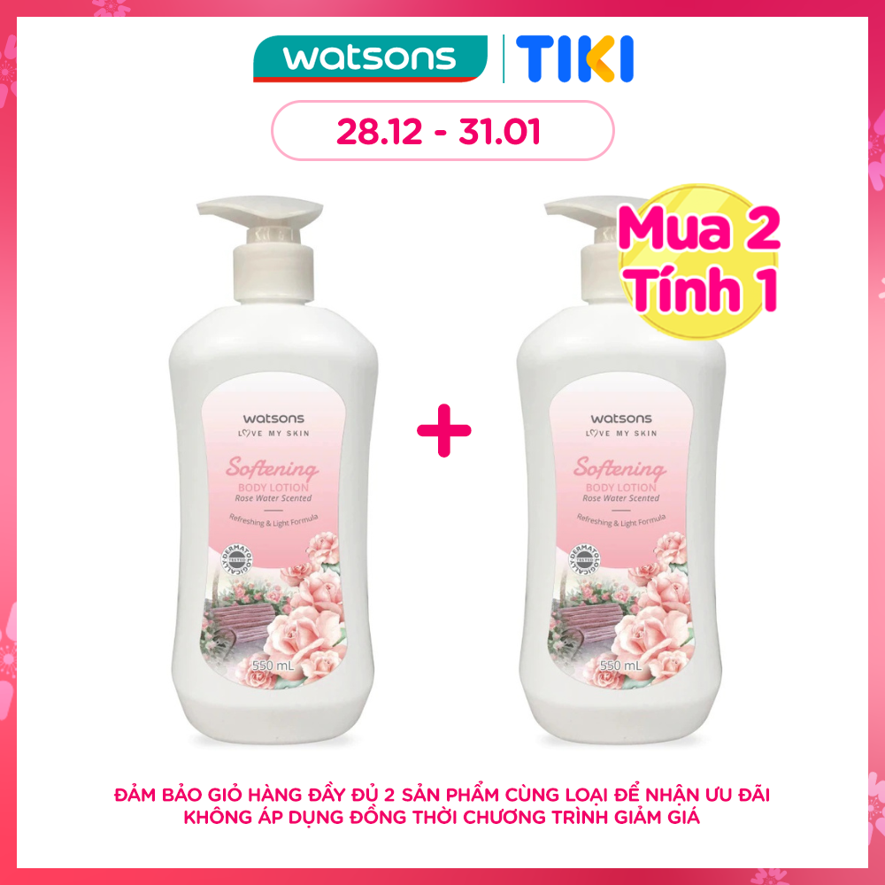 Sữa Dưỡng Thể Watsons Chiết Xuất Từ Hoa Hồng Giúp Làm Mịn Da 550ml