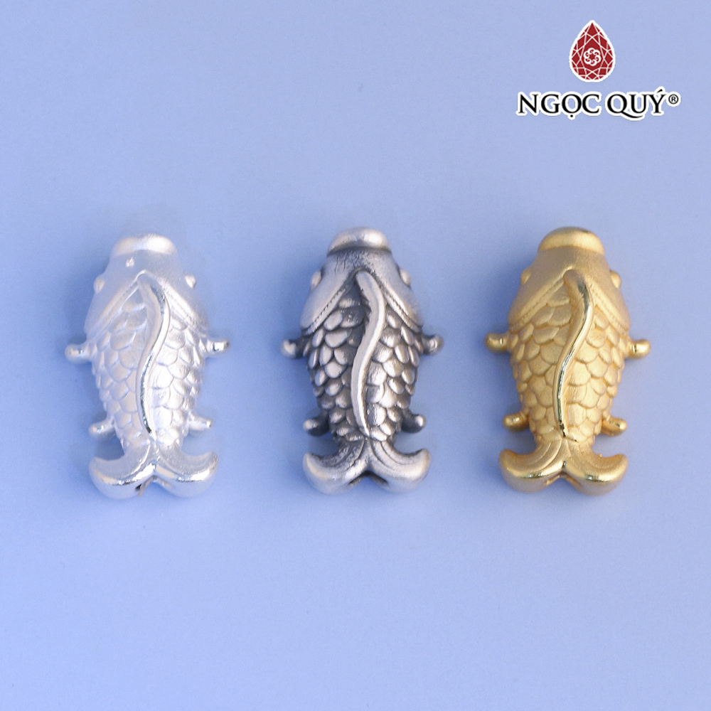 Charm bạc cá chép xỏ ngang - Ngọc Quý Gemstones