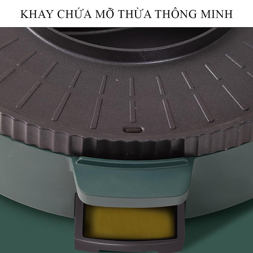 Bếp lẩu nướng đa năng 2in1 X2000, nồi lẩu nướng điện đa năng chống dính không khói công suất 1500W