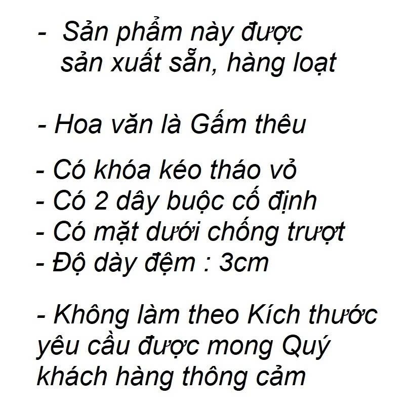 Đệm Lót Ghế Hoa Văn Cổ Điển Có Dây Buộc – Nệm Ngồi Dày Dặn Chống Trượt, Trang Trí Ghế Gỗ, Ghế Ăn, Ghế Sofa - HÀNG CHÍNH HÃNG MINIIN