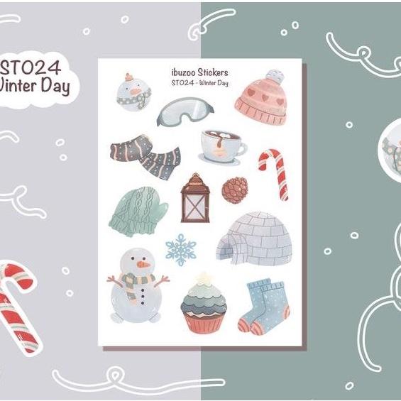 Hình ảnh Sticker tự thiết kế - sticker sheet winter day - hình dán sổ, nhật kí bullet journal - unim039