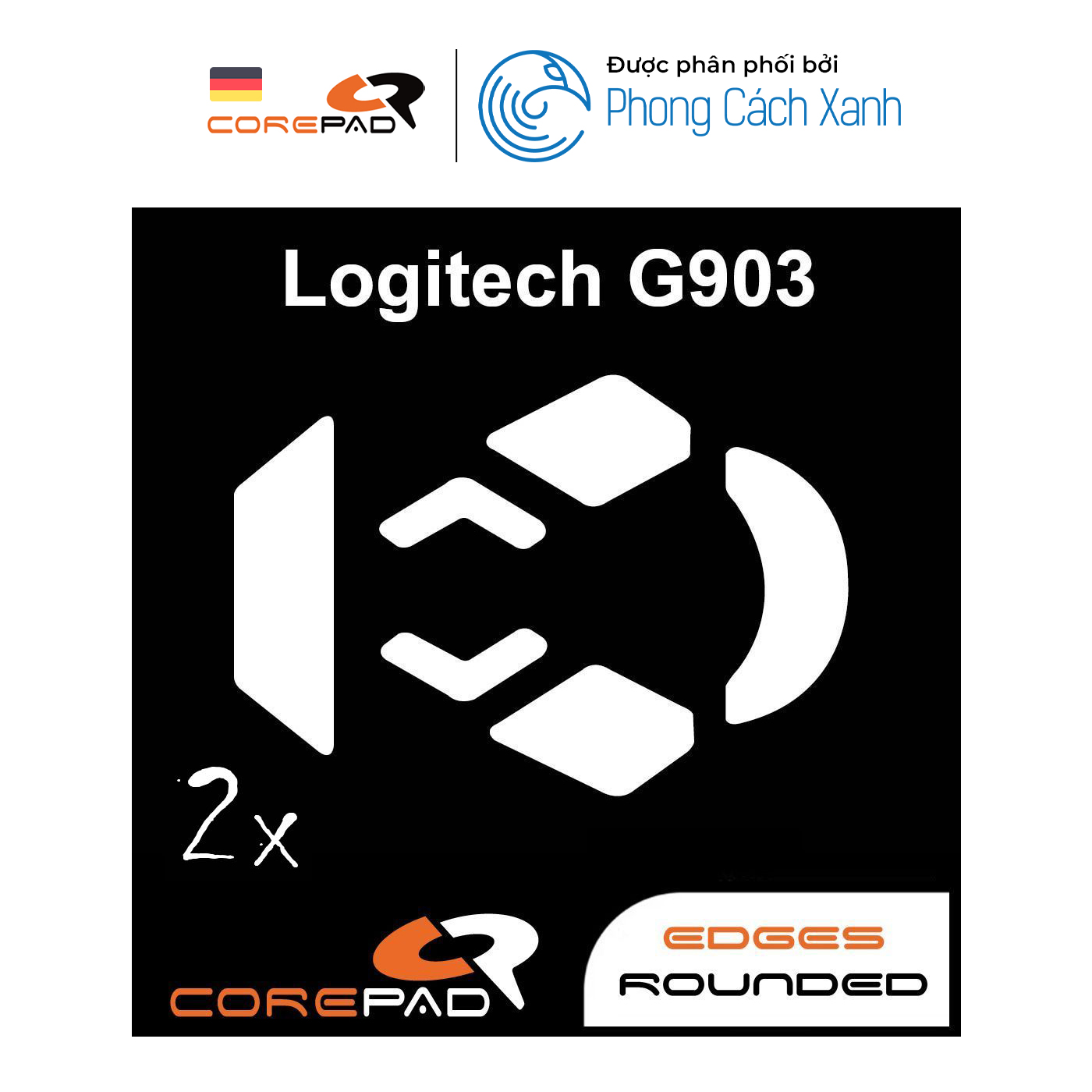 Feet chuột thay thế PTFE Corepad Skatez PRO Logitech G903 Lightspeed / Logitech G903 HERO Lightspeed (2 bộ) - Hàng Chính Hãng