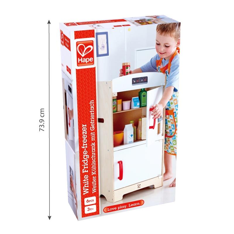 Đồ chơi bằng gỗ Hape tủ lạnh màu trắng E3153A