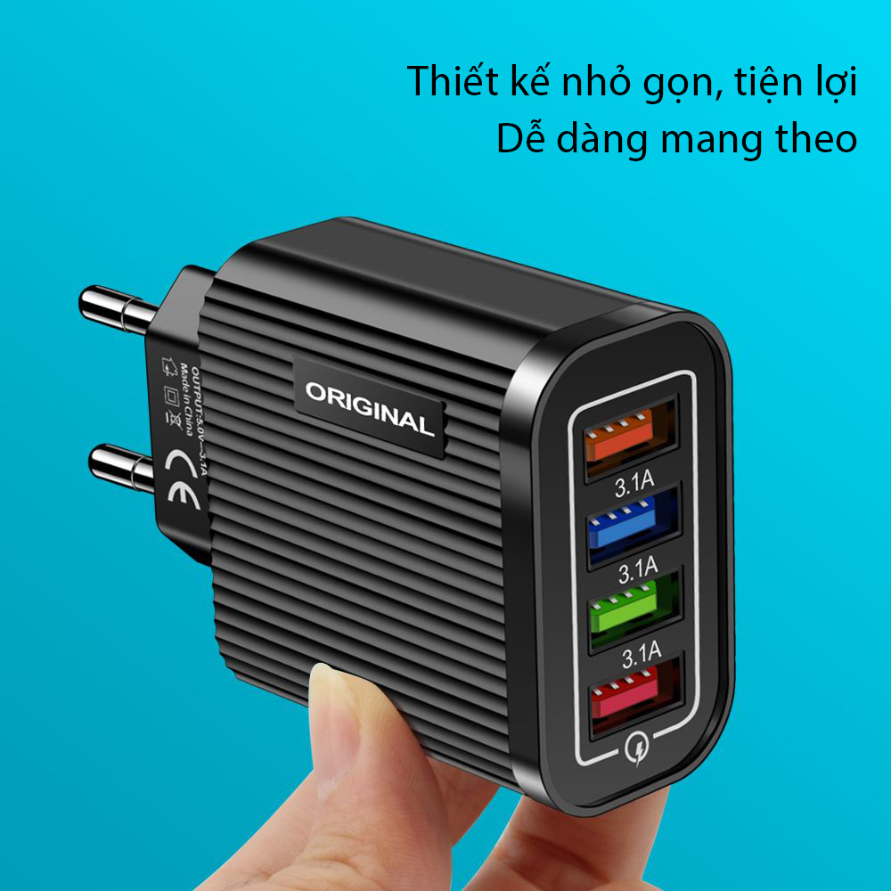 Củ sạc 4 cổng original, siêu tiện dụng- K1143