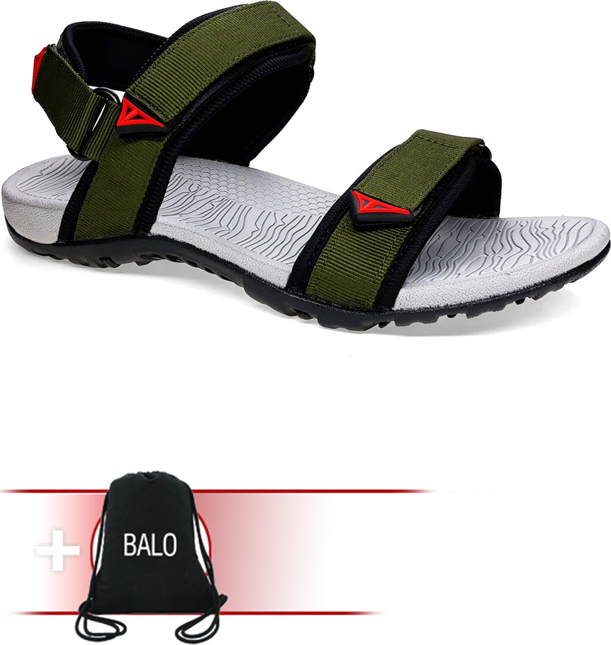 Giày Sandal Việt Thủy Quai Ngang VT01 - Xanh Rêu - Tặng Kèm Balo Túi Rút