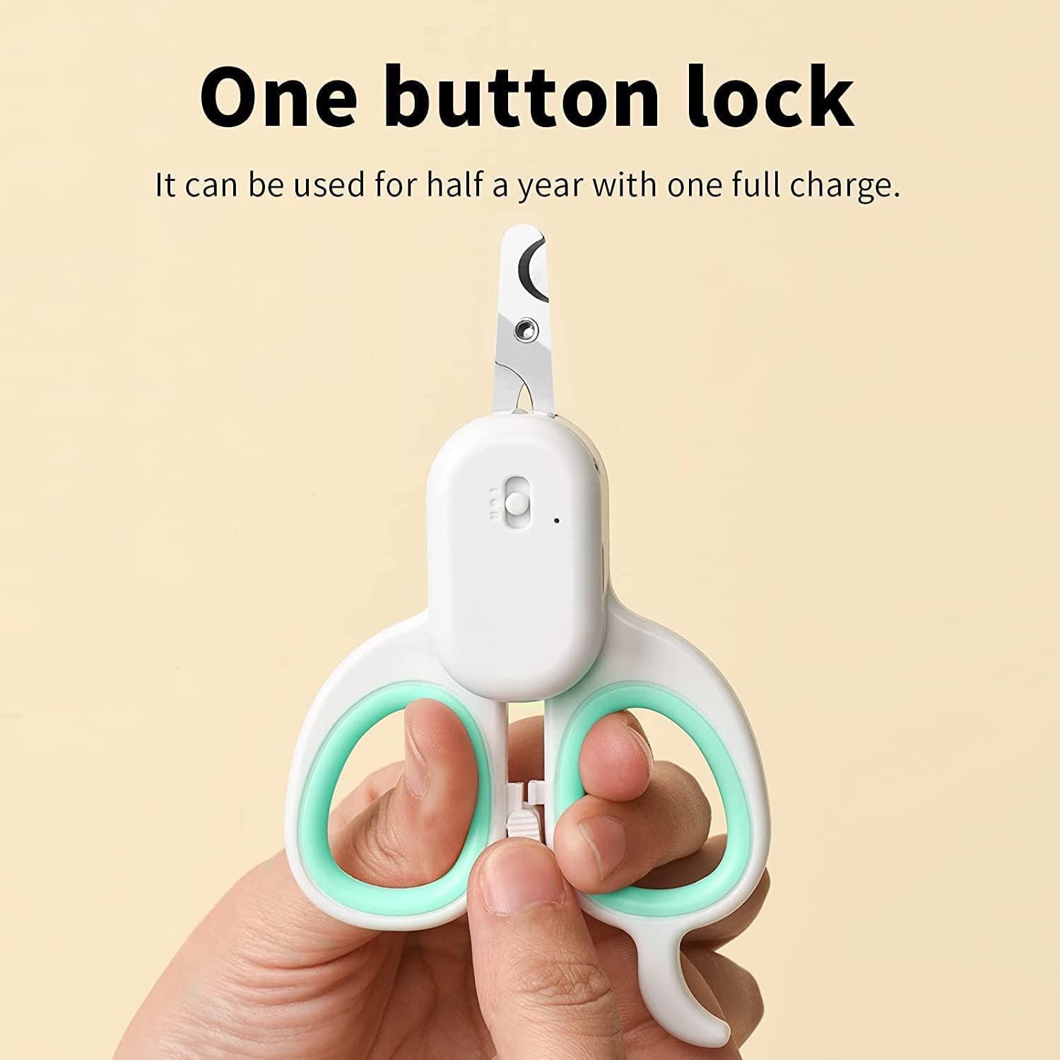 Kéo tròn cho chó chó với khóa an ninh | Máy cắt móng vuốt chuyên nghiệp với đèn LED / -u-V- Đèn | Kiên kìm móng vuốt độc đáo lý tưởng cho mèo con thỏ nhỏ động vật nhỏ