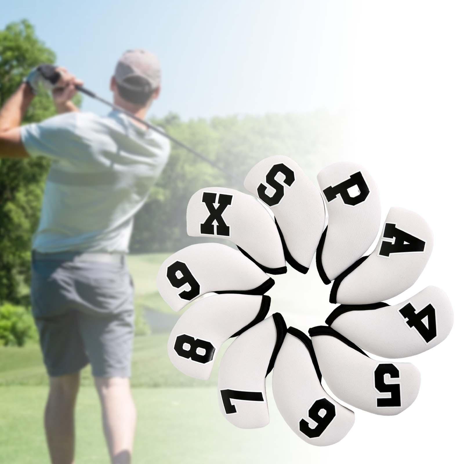 10x Golf Iron Covers, Number Tag PU Wrap Golf Iron Headcovers for Outdoor Sports Men