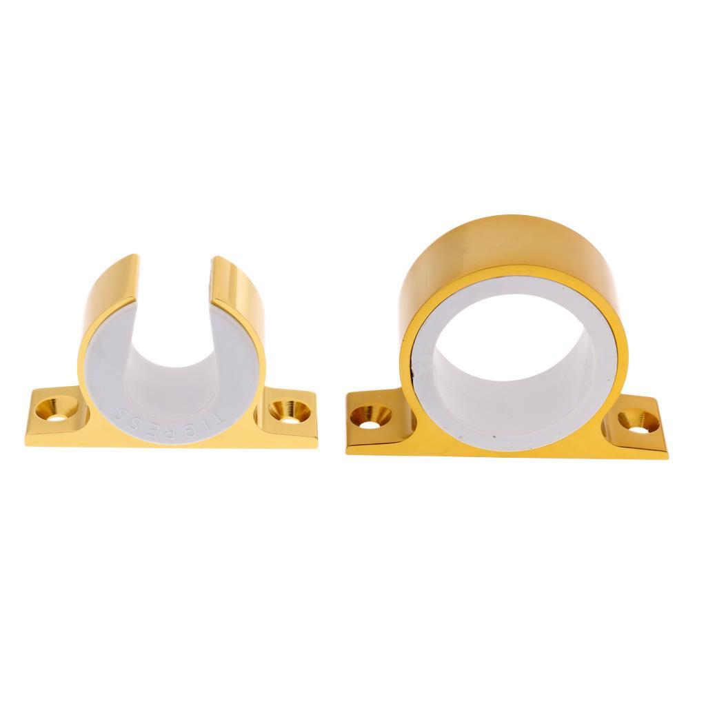 4pcs Stainless Steel Fishing Rod Hanger Wall Mounted Pole Bracket Holder Gold
