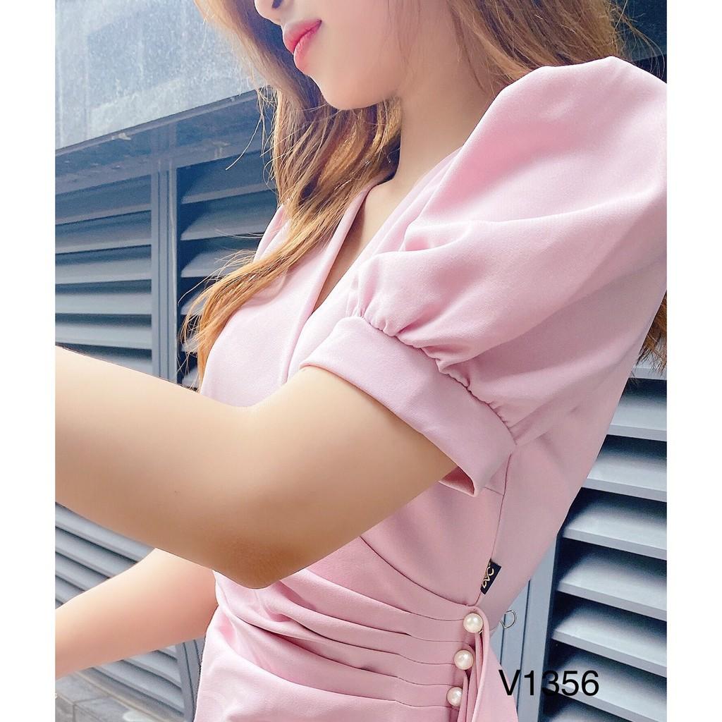 Váy suông hồng bèo eo V1356 - ĐẸP SHOP DVC