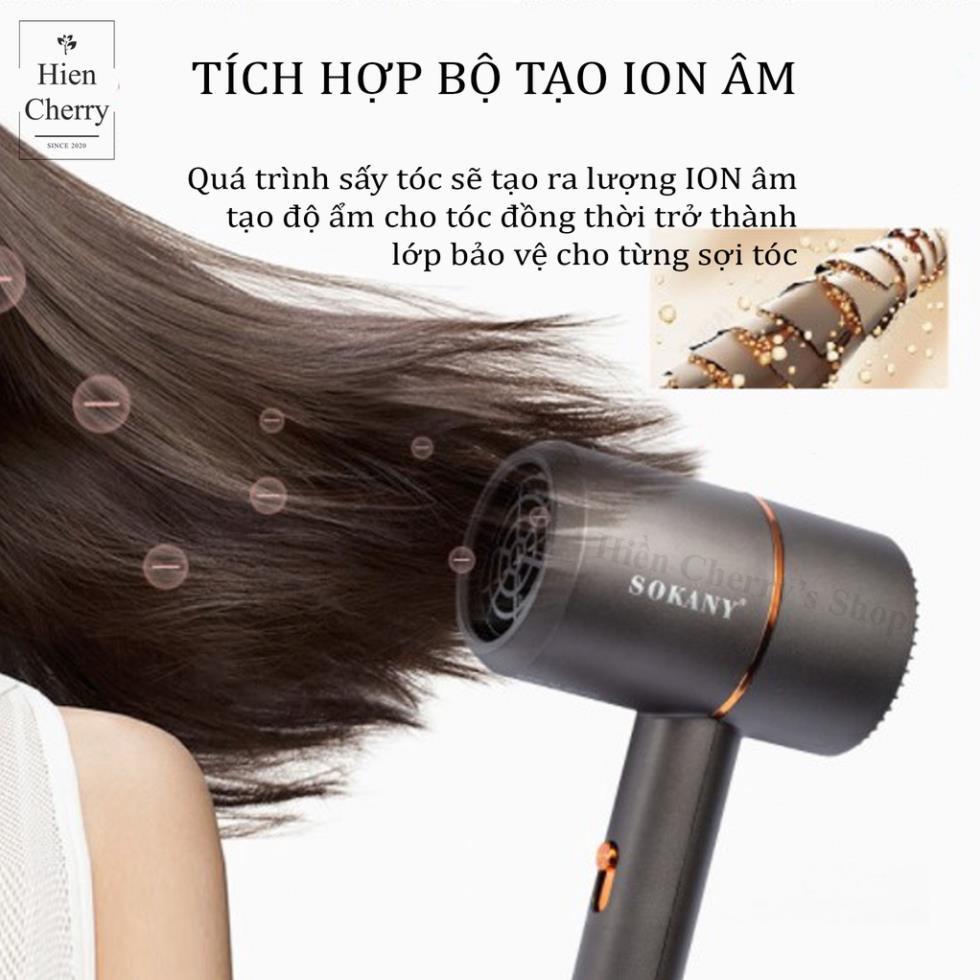 Máy sấy tóc, tạo kiểu tóc SOKANY SK-2202 chính hãng, công suất lớn hình búa độc đáo phù hợp cho cả gia đình và salon tóc