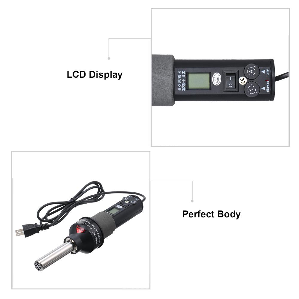 Máy không khí nóng được kiểm soát nhiệt độ Màn hình hiển thị LCD di động 110V 200W Hoa Kỳ