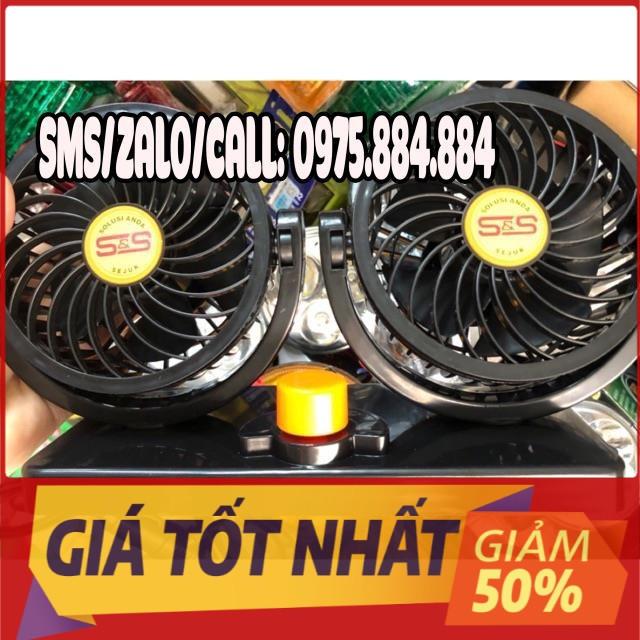 Quạt đôi làm mát trên xe oto 12V - 24V