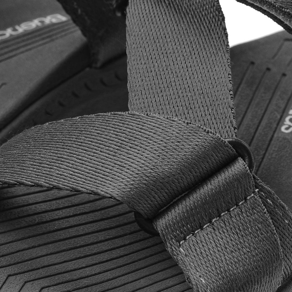 Giày sandal nam nữ unisex đi học quai ngang Buenas Sport S9 Nâu Xanh đế cao 3 phân